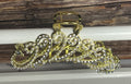 Hair Claw / Clip - Gold Swirl Peacock