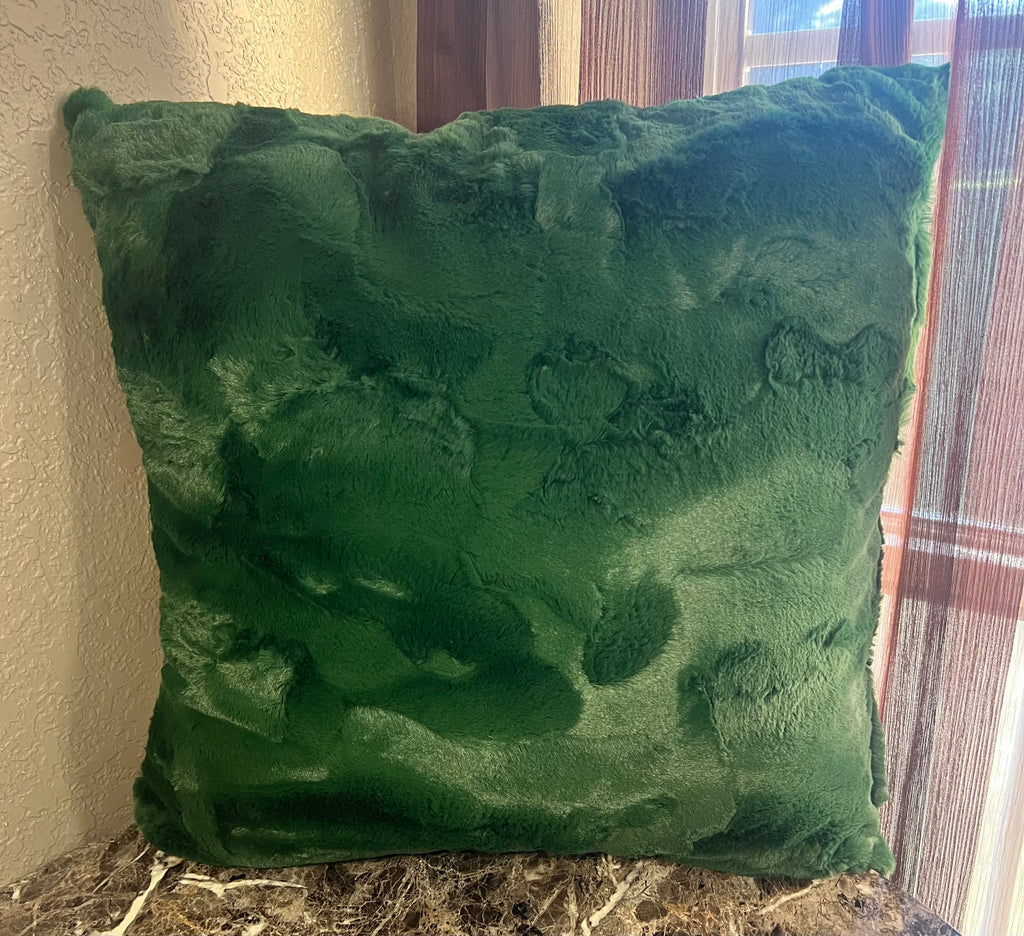 Minky Throw Pillow - Poinsettias & Evergreen Hide