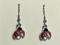 Earring - Sterling Silver Ear Wire - Crystal Ladybug