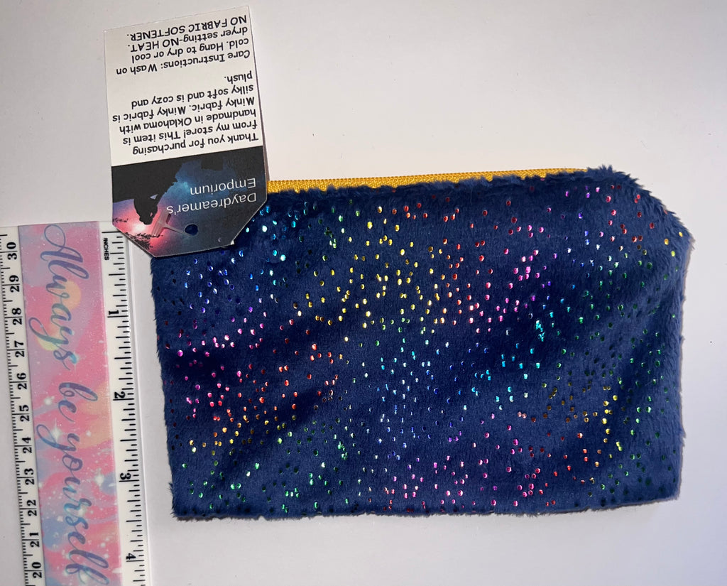 Minky Blue Dazzle Sparkle Pouch Bag