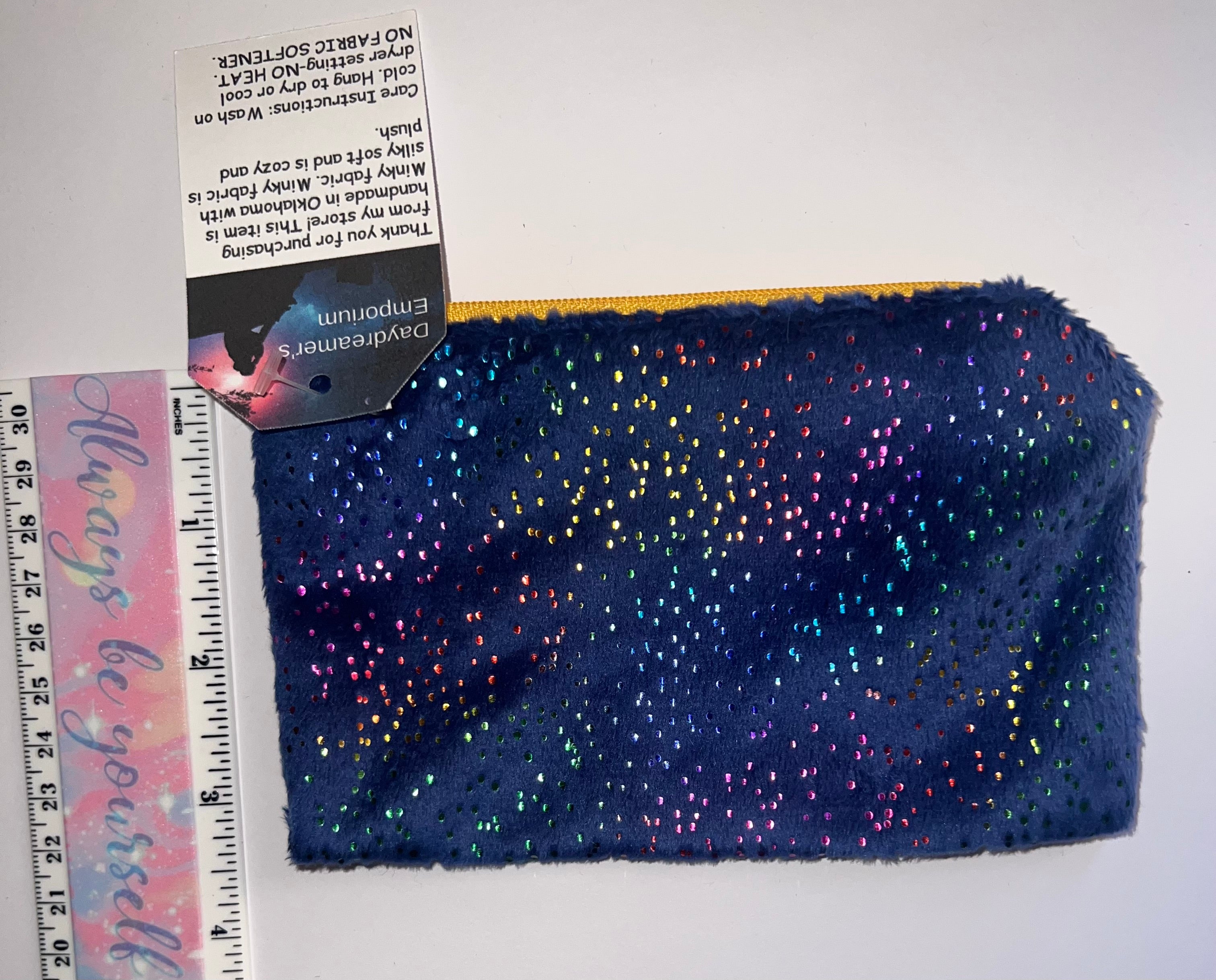 Minky Blue Dazzle Sparkle Pouch Bag