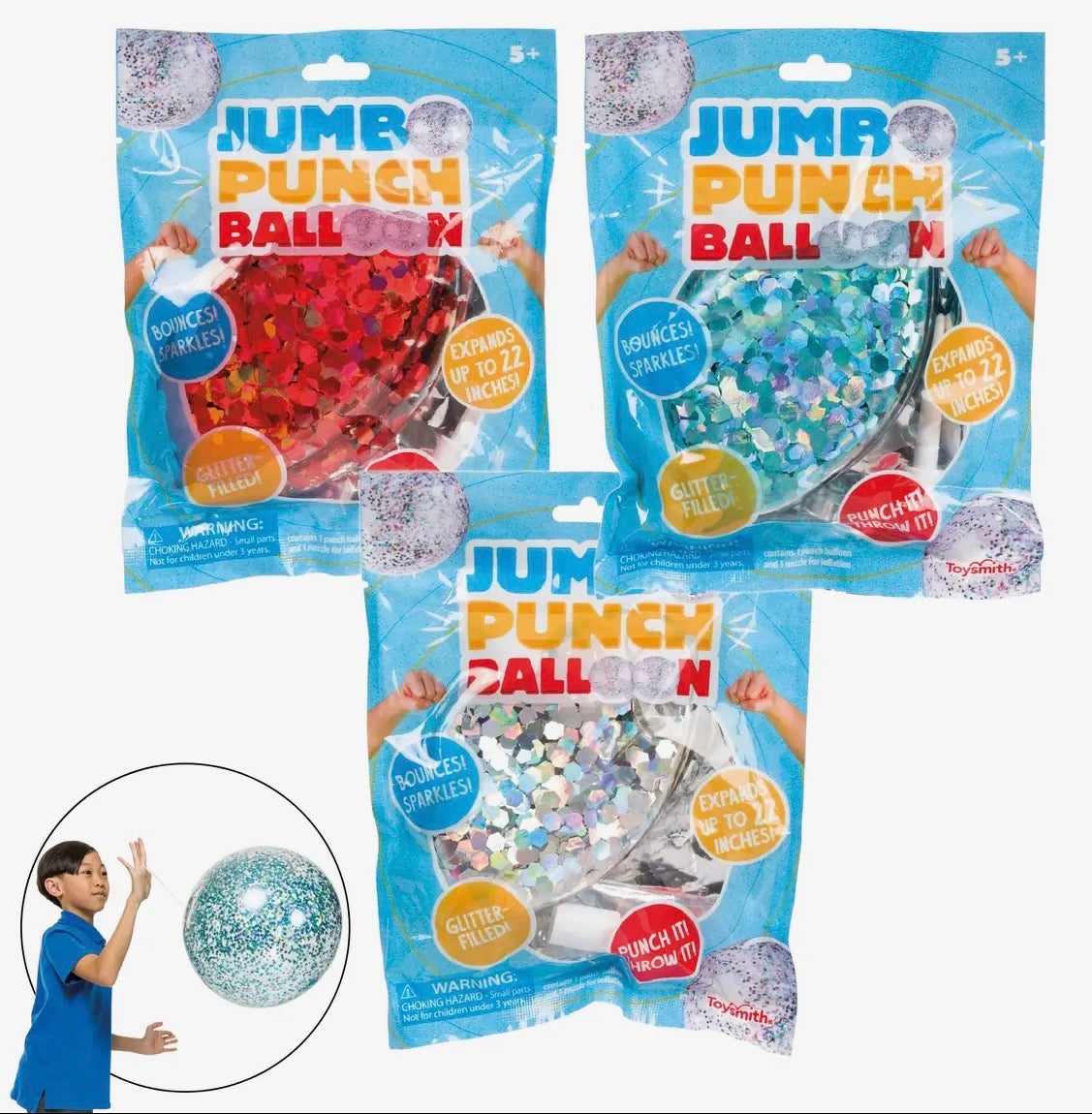 Glittery Jumbo 22” Punch Balloon