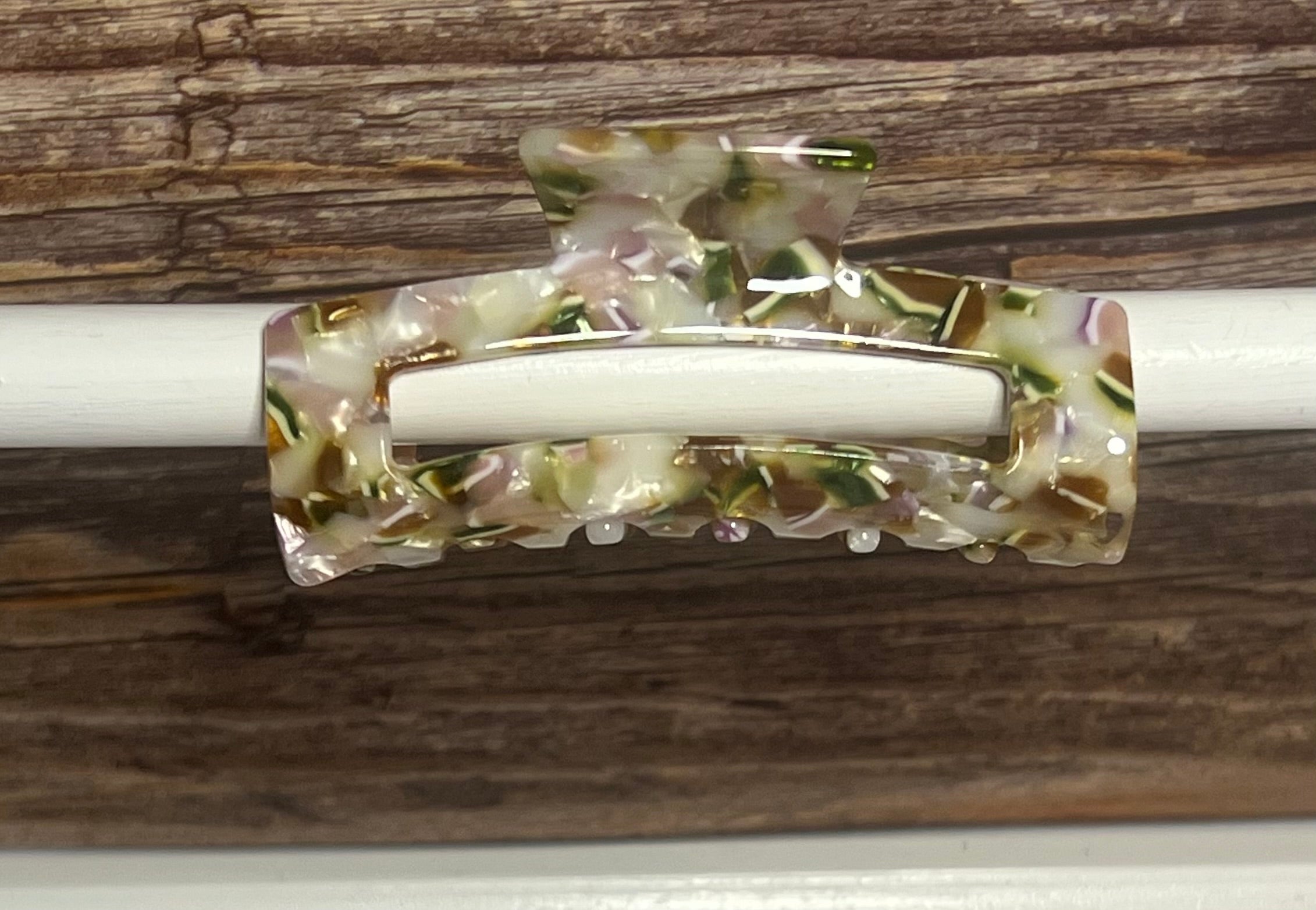 Hair Claw / Clip - Sage Marble Hallowed Out