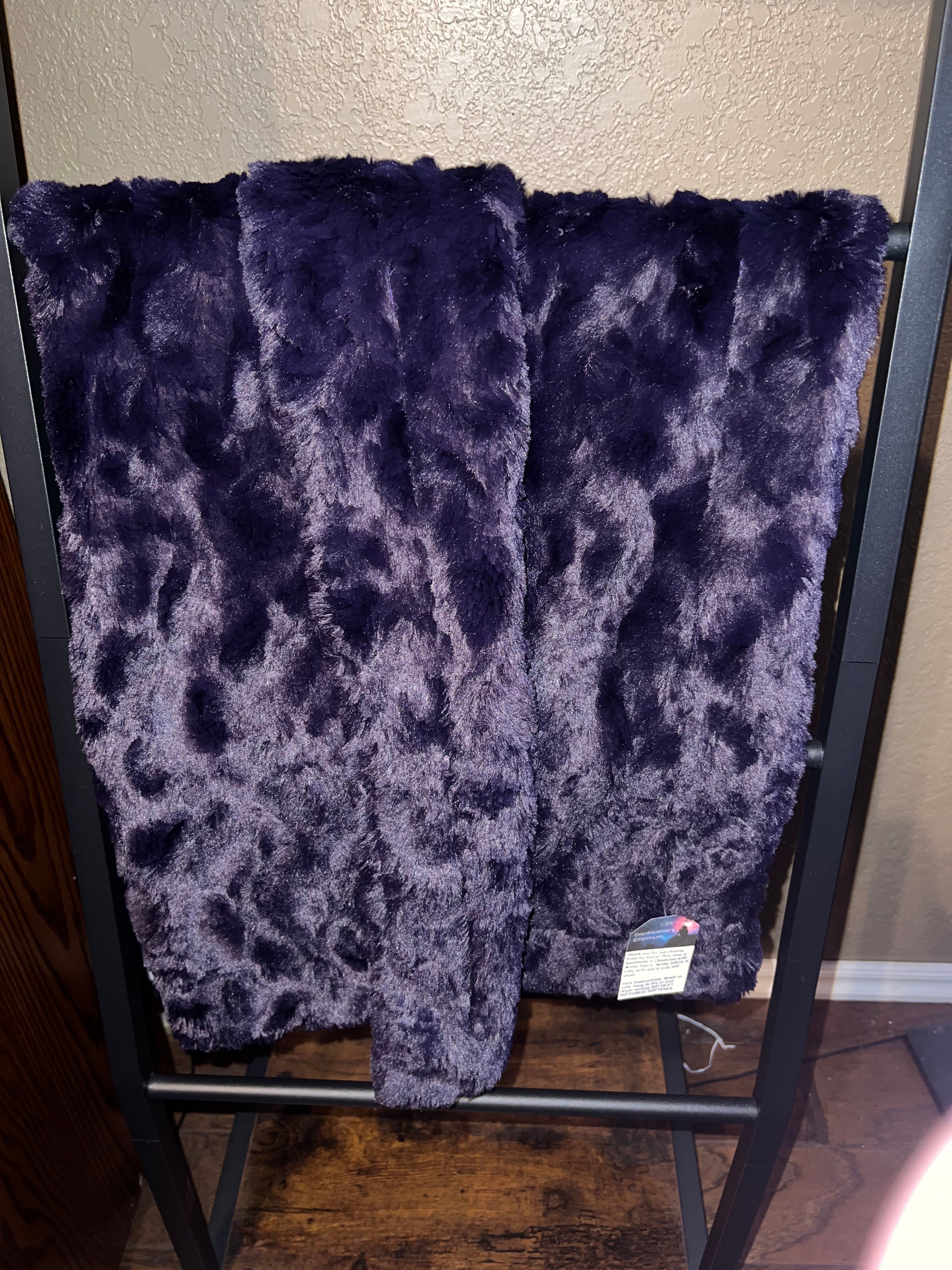 Minky Baby Blanket - Dark Purple Bella
