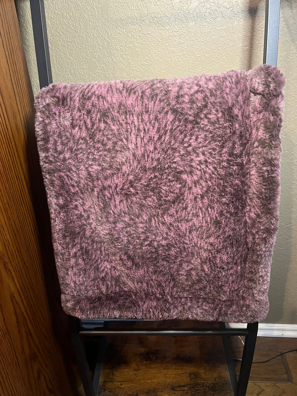 Minky Baby Blanket - Purple & Black - Jasper, Fig / Dewberry-Approx Size 30”x36”