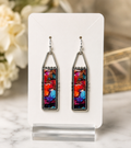 Earrings - Sterling Silver Abstract Art Bar