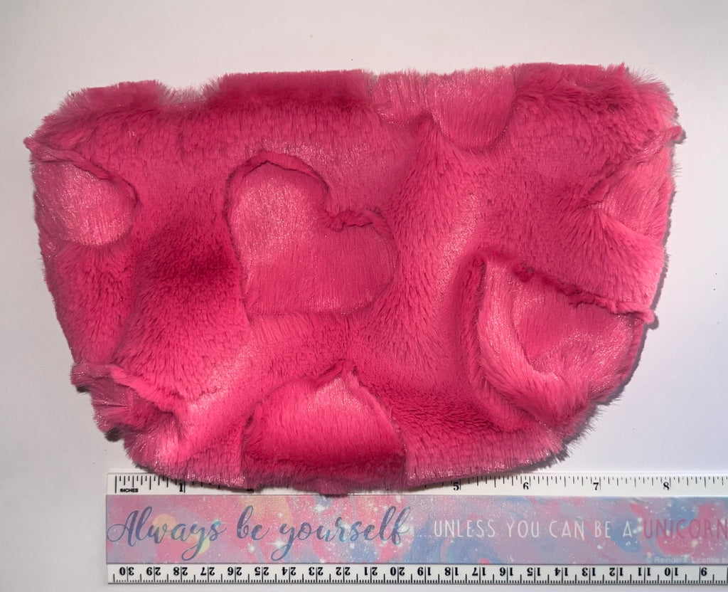Minky Pink Embossed Hearts Pouch Bag