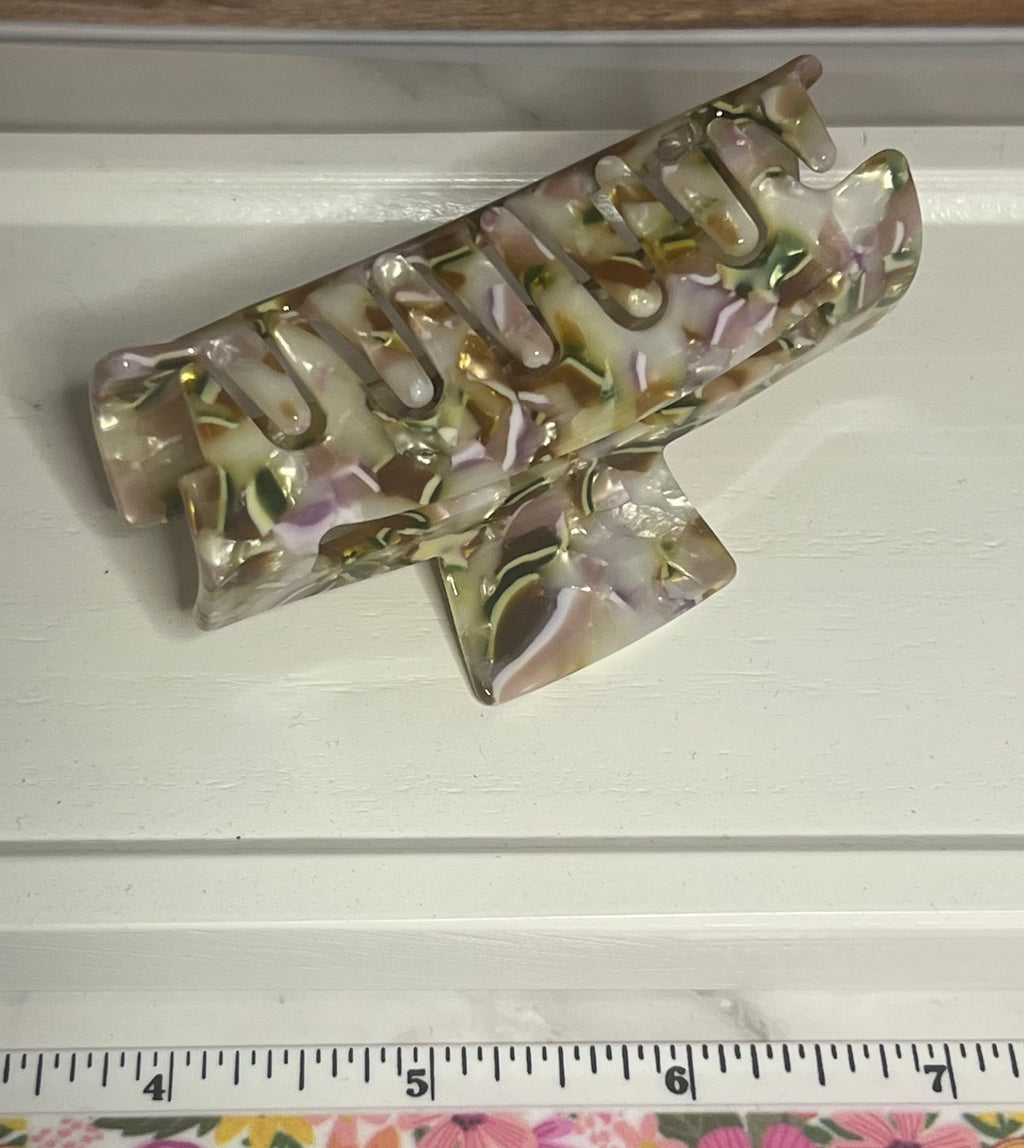 Hair Claw / Clip - Sage Marble Hallowed Out