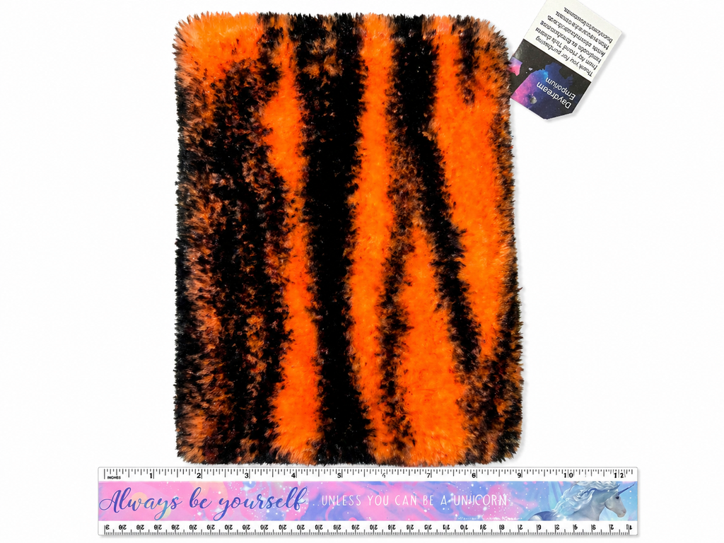 Minky Pouch - Orange/Black Zebra