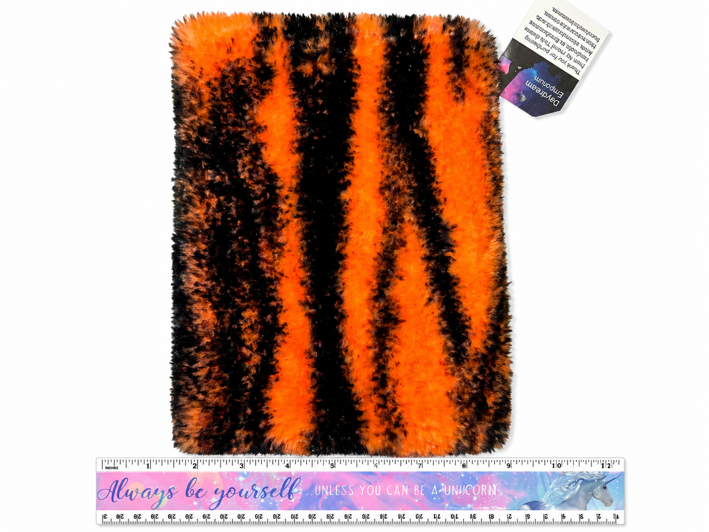 Minky Pouch - Orange/Black Zebra