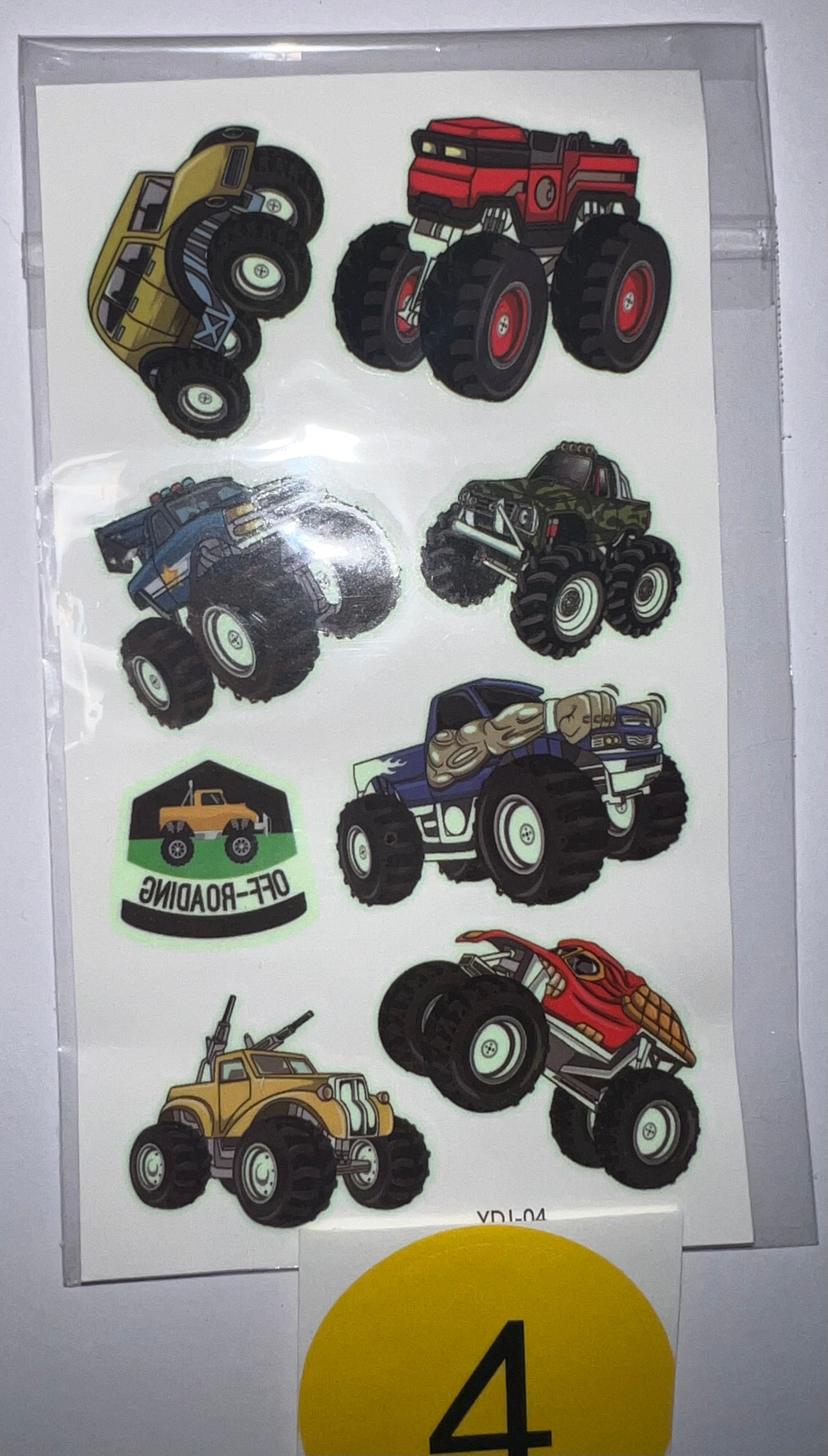Monster Truck Temporary Tattoos