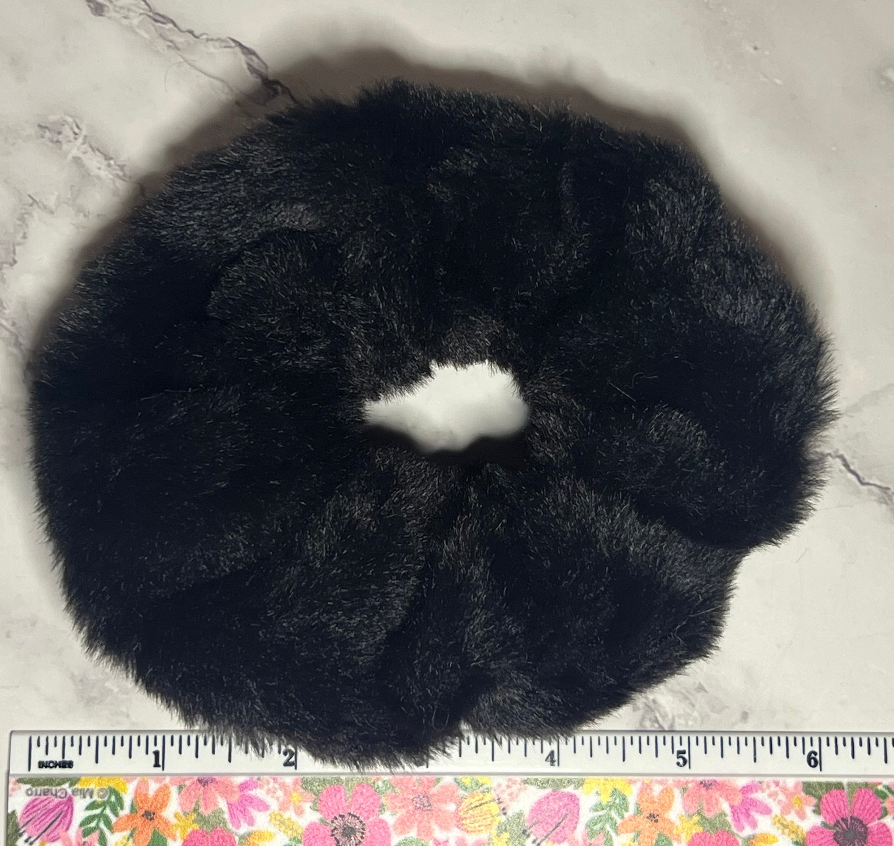 Minky Scrunchie - Black & Browns
