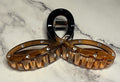Hair Claw / Clip - Large Two Tone Brown with Rhinestones