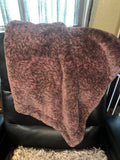 Minky Baby Blanket - Purple & Black - Jasper, Fig / Dewberry-Approx Size 30”x36”