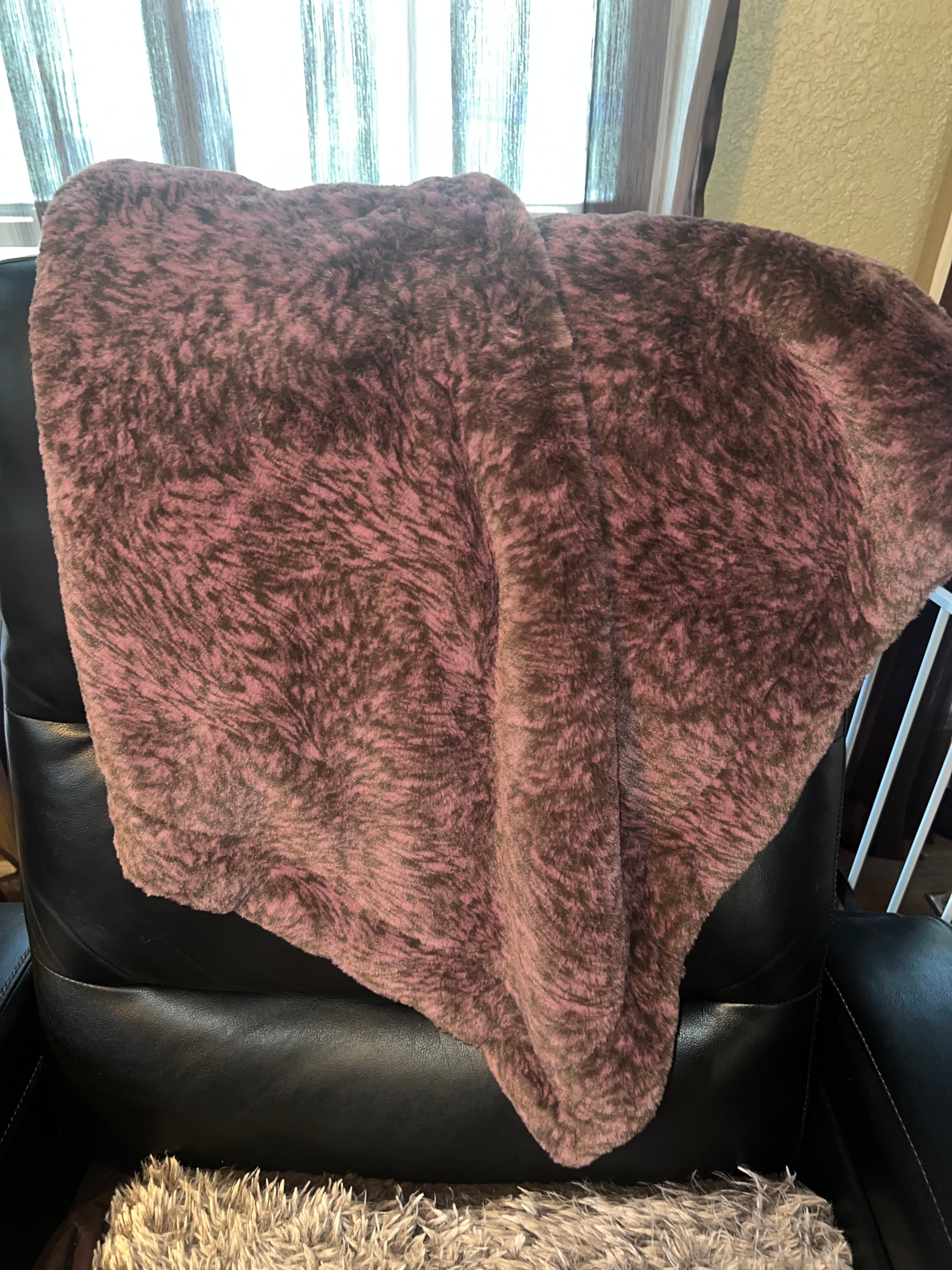Minky Baby Blanket - Purple & Black - Jasper, Fig / Dewberry-Approx Size 30”x36”