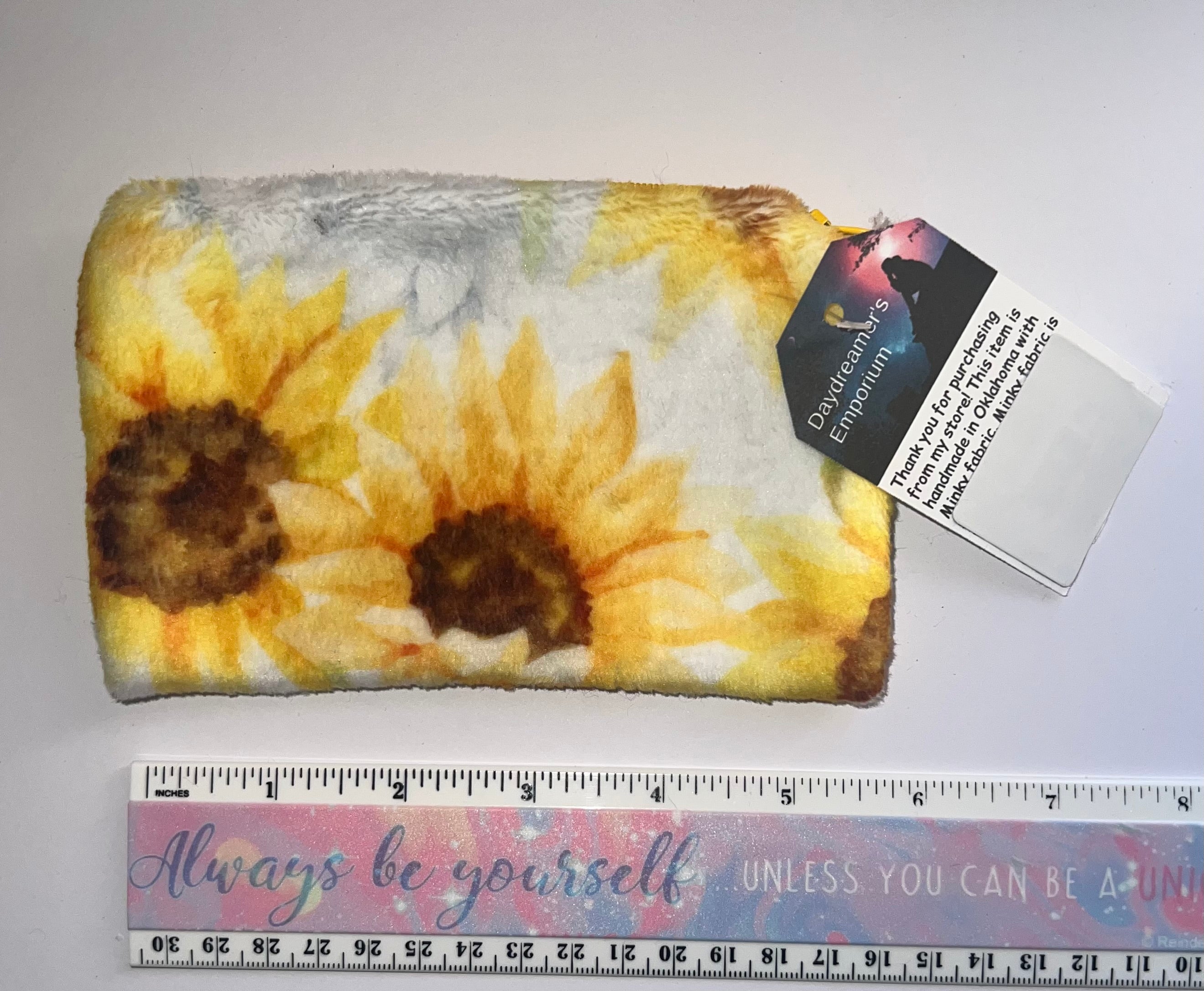 Minky Sunflower Pouch Bag