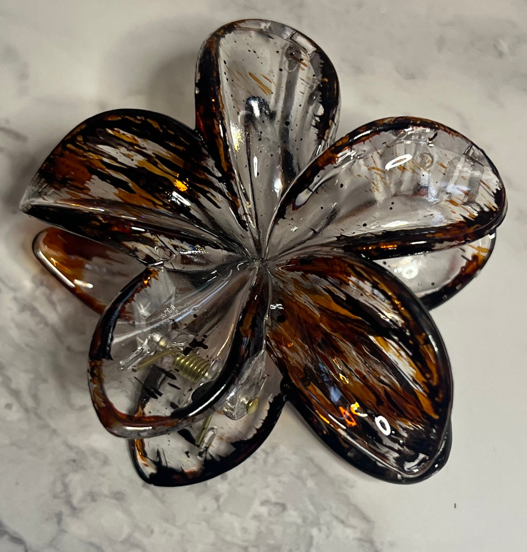 Hair Claw / Clip - Large Iridescent Flower - Various Colors To Choose From