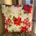 Minky Throw Pillow - Poinsettias & Evergreen Hide