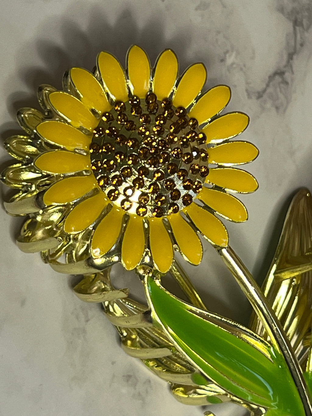 Hair Claw/Clip - Rhinestone Metal Sunflower