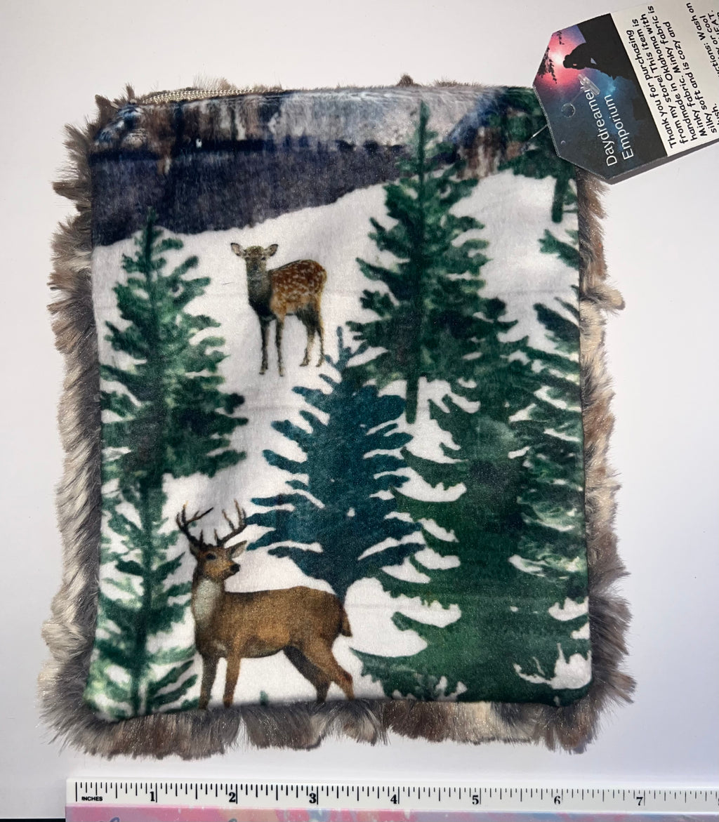 Minky Pine Forrest Pouch Bag