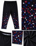 Patriotic Star Capri Leggings - USA