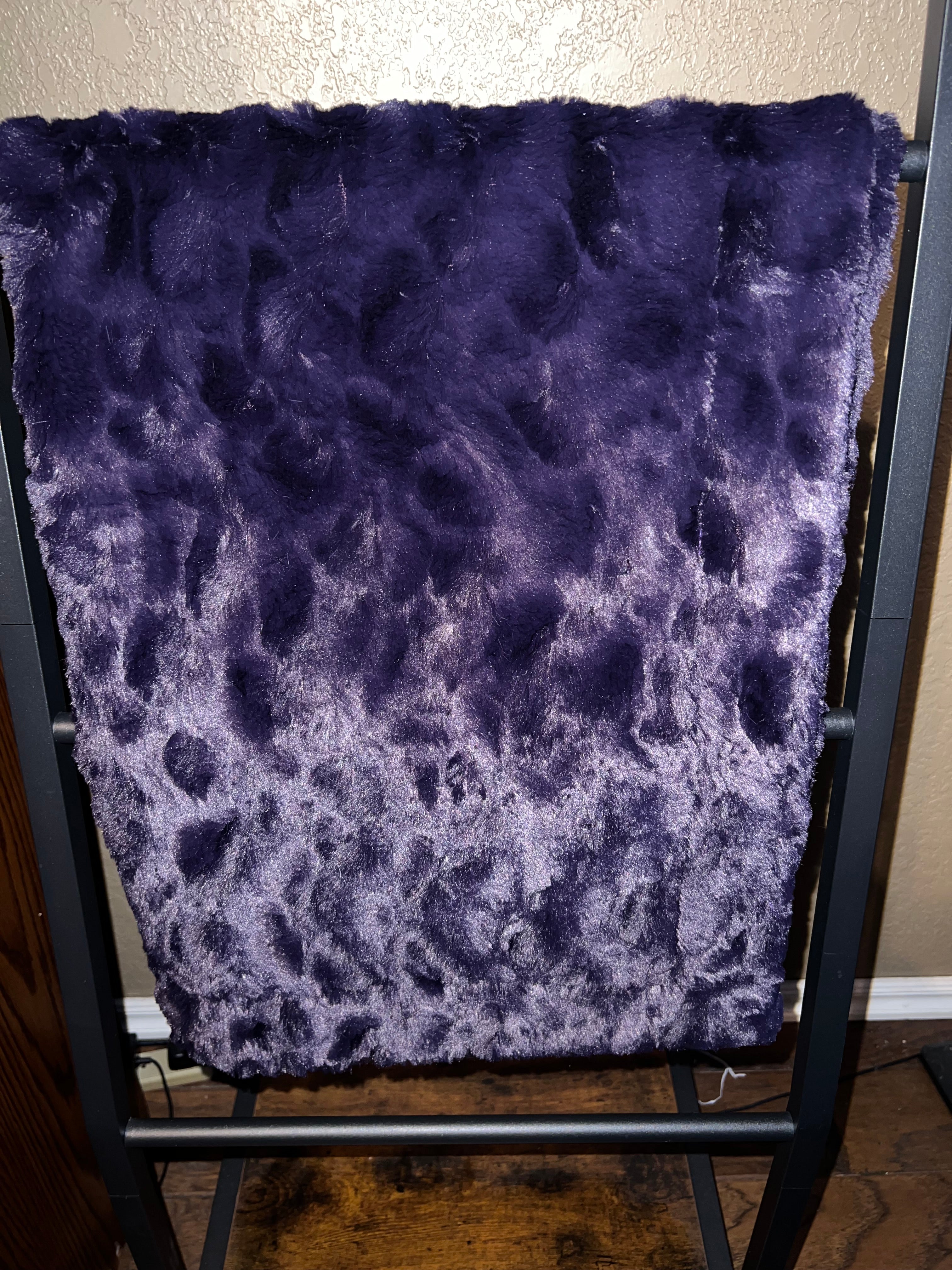 Minky Baby Blanket - Dark Purple Bella