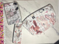 Minky 3 Piece Zipper Pouch Set - Bunnies